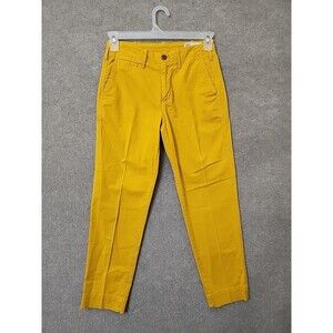 GAP High Rise Straight Khaki Ankle Pants Womens 2 Rugby Gold Cotton